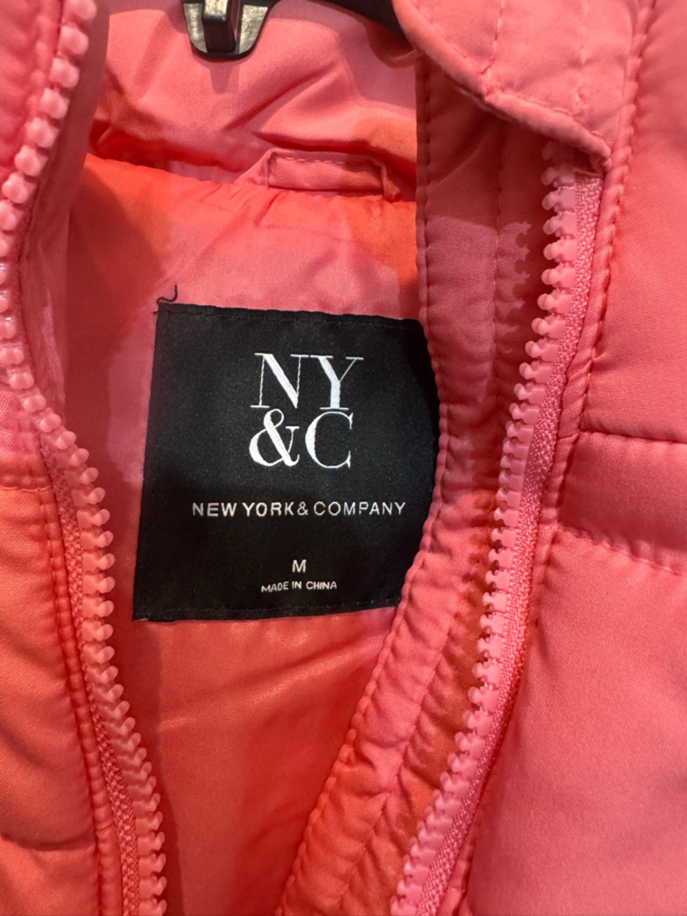 NY&C Coral Pink Puffer Jacket Vest
